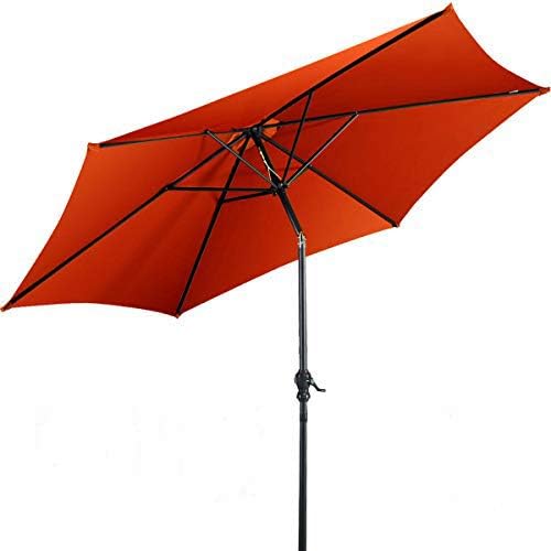 Giantex 9ft Patio Umbrella Outdoor, Market Table Umbrella w/Push Button Tilt and Crank, 180G Polyester Fabric and Sturdy Ribs, Sun Canopy Umbrellas for Patio Garden Beach Deck Pool