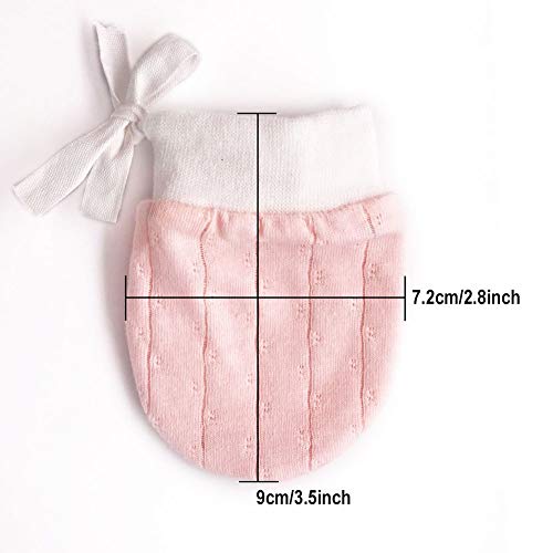 Sancheng 100% Cotton Infant Hand Mittens,Newborn Mittens Girl,0-6 Months,4Pairs, Pink, Free Size #TOP1