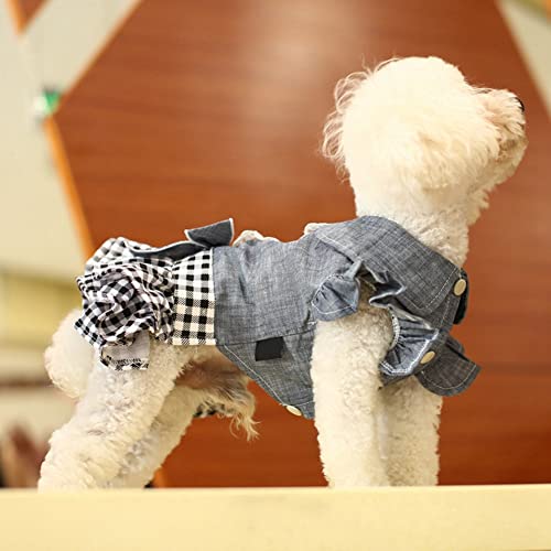 Gyuzh Dog Bubble Bowknot Skirt Dog Cowboy Princess Dresses Puppy Tutu Skirts Summer Dog Dress For Dog Girls Small Medium Dog #TOP4