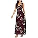 DCLINA Tunika-Kleid for Female Rüschen Hohe Taille Blumen Abendkleider Armellos V Ausschnitt Polyester Abendkleid Damen Summer Lässige Gemütlich Lauschig Party