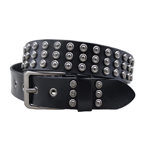 Ceinture punk rock en cuir à rivets argentés idéale pour vos festivals et concerts de métal