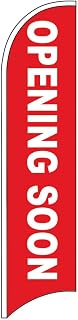 4 Less Co OPENING SOON Windless Swooper Flag Feather Banner Sign 2.5x11.5 Feet Tall (Flag Only, Pole and Spike Not Included) rb