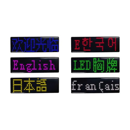 DollaTek Kabellose, wiederaufladbare LED-Namensschildkarte, DIY, programmierbare, scrollende Nachrichtentafel, Mini-LED-Display für Einkaufszentren, Partys, Hotels – Rot