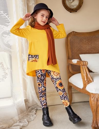 Image of Arshiner Little Girls Outfits Cute Clothing Sets Long Sleeve 2pcs Pants Sets with Pockets
