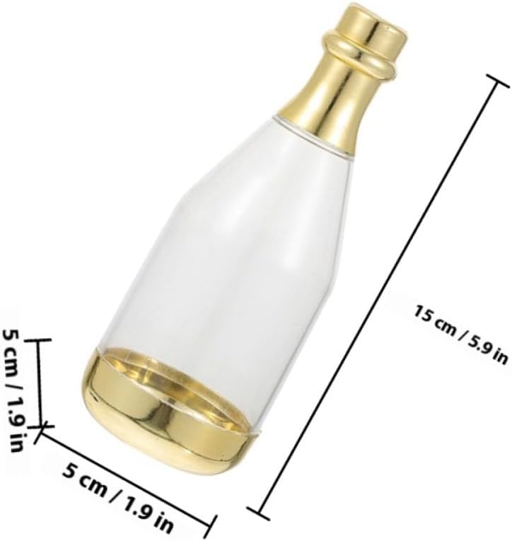 20pcs Sparkling Wine Bottle Candy Boxes Gold Mini Wine Bottle Party Favor Containers Wedding Birthday Sugar Cases Packaging