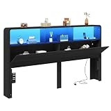 Homiflex King Headboard Only, 78.7" Wide Wooden Headboard King Size, Black