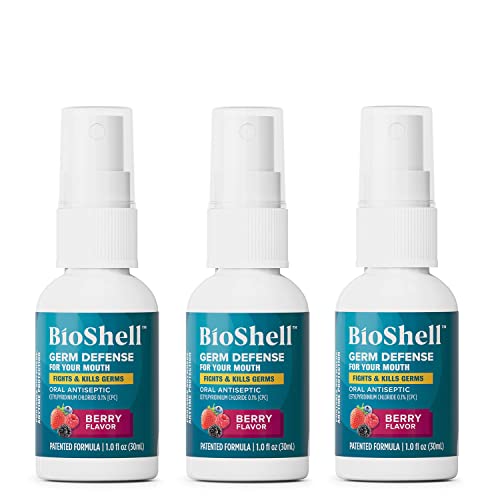 Bioshell Germ Defense For Your Mouth, 1 Fl. Oz, (Pack Of 3) | Fights And Kills Germs I Oral Antiseptic I Berry Flavor #TOP2