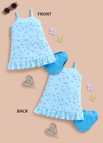 Image of LuvLap Baby Girl 100% Cotton Sleevless Girls Frock Pack of 3