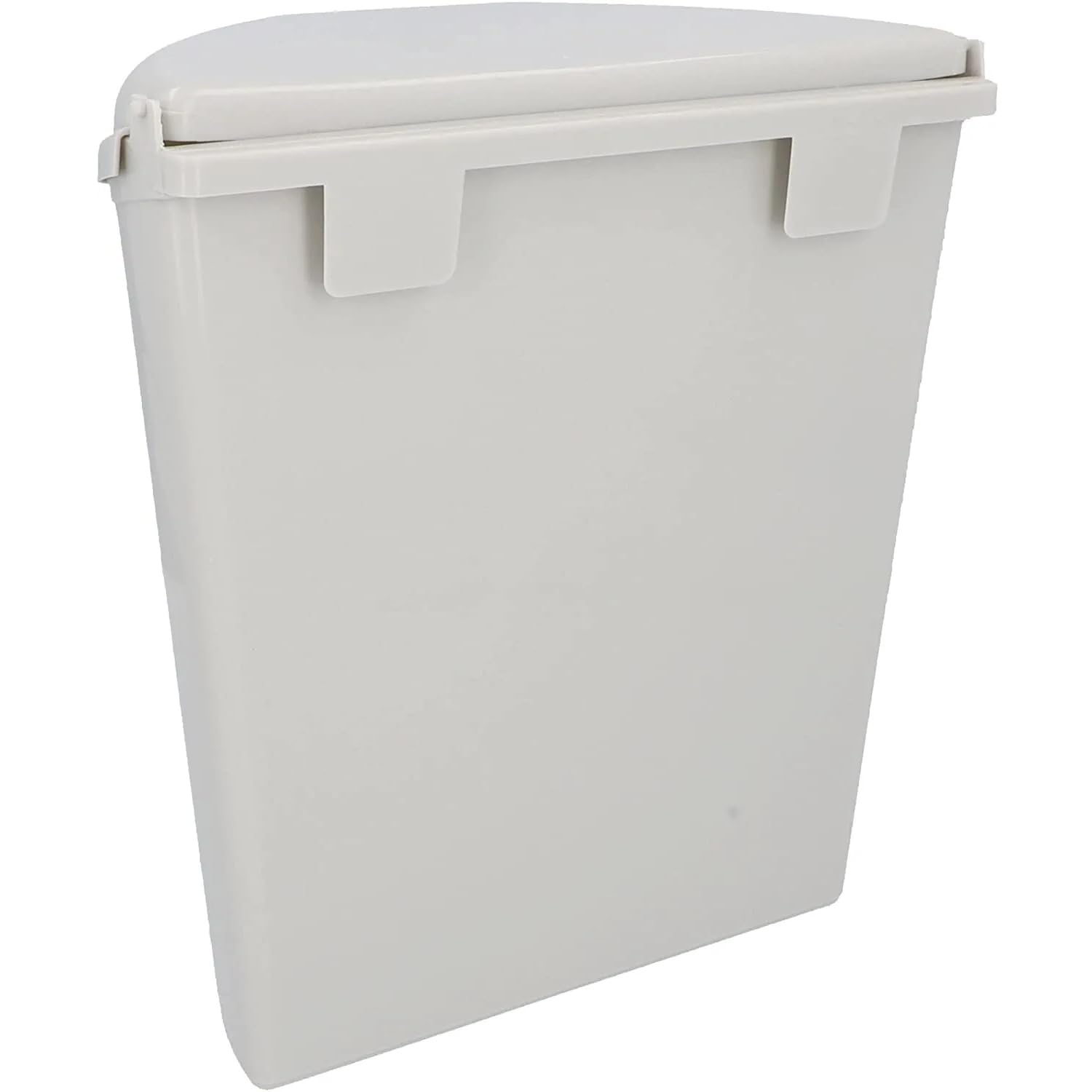 Poubelle avec couvercle et support, gris