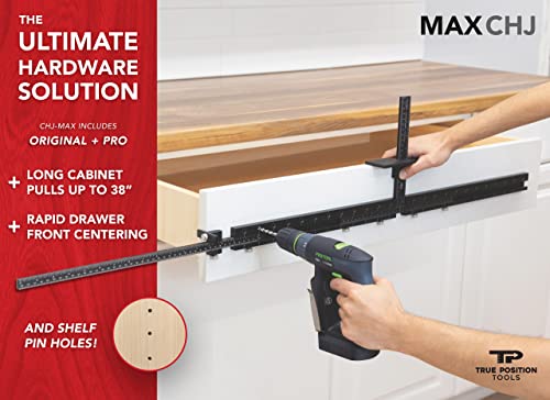 Max Cabinet Hardware Jig - Install Long Pulls And Shelf Pin Holes - Made In Usa - Hand Calibrated By True Position Tools #TOP2