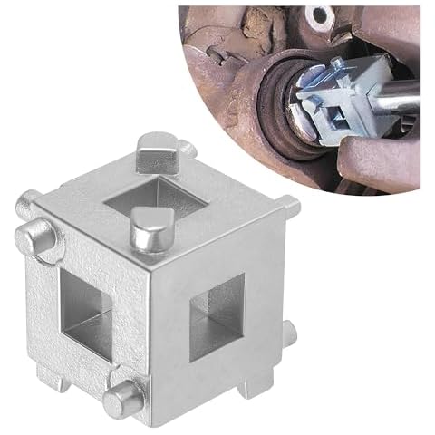 Cube Brake Caliper Compression Tool,Steel Brake Caliper Tool Car Rear Disc Brake Piston Tool,Universal Car Accessories Brake Piston Tool Adaptor Fits 3/8" Square Driver Cover