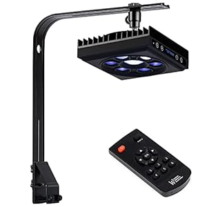 Aquarium Light – 60Watts Reef Light for Coral Sunrise Sunset Moonlight Fish Tank Light with Screen Timer for Marine AquariumSaltwater Aquarium Tanks Corals