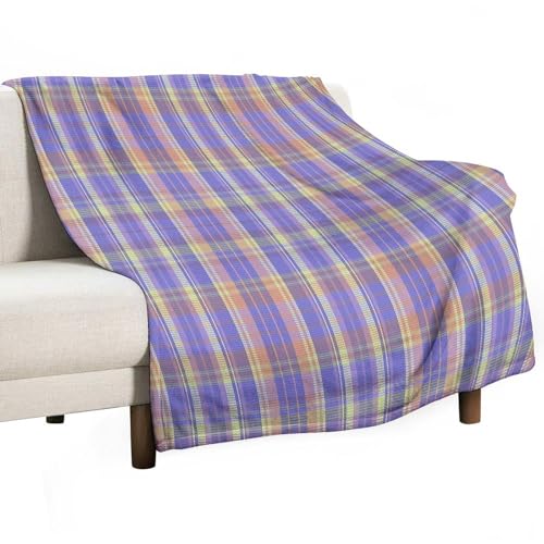 Couverture de lit violette écossaise idéale pour vos soirées cocooning - 2
