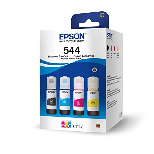 EPSON, Kit de garrafas de tintas originais Epson , Magenta, Amarelo, Ciano, Compacto, T544...