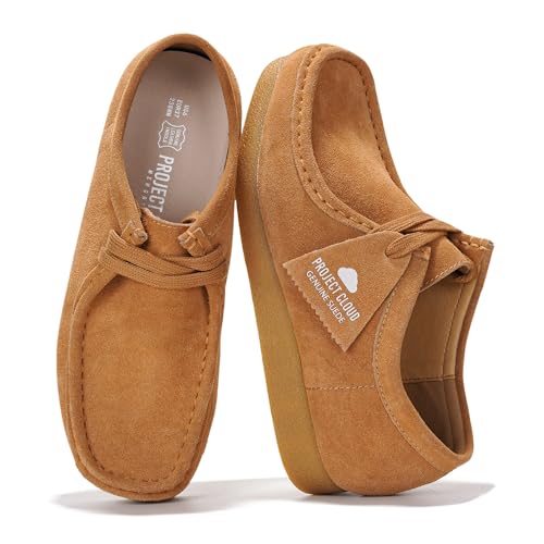 Project Cloud 100% Genuine Leather Womens Shoes - Memory Foam Insole Oxford Shoes For Women Footwear - Lightweight Anti-Slip Sole Casual Work Loafers with Lace (WALLY,TAN, 9)