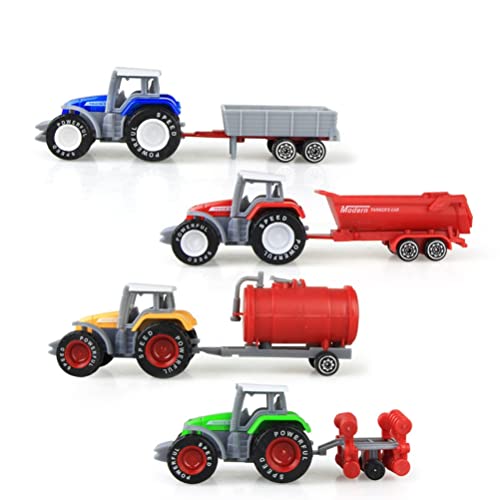 Acouto 4 PCS ALEAY Farm Tractor Juego DE Toye Mode Modelo VEHÍCULOS AGRESA Tractores DE Toya para NIÑOS ALIO Alea Conjunto Juego Tractores DE Car PODIDO POTRADO Poder Car Push
