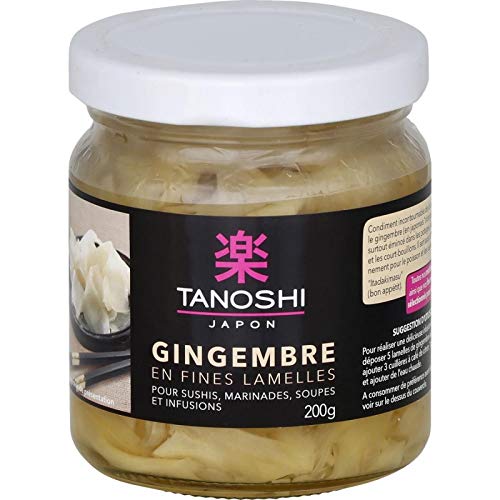TANOSHI - Gingembre en Lamelles 200g - Saveurs Asiatiques pour une Cuisine Épanouie - Épicerie Salée de Qualité Supérieure. - Lot De 3 - Vendu Par Lot