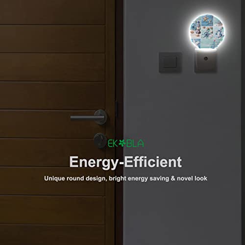 Image of EKOBLA Starfish and Seashell Night Light, Ocean Beach Night Lights Plug Into Wall with Dusk to Dawn Auto Sensor for Home Decor