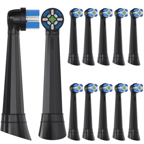 12 Pack Replacement Toothbrush Heads Compatible with Oral-B iO 3/4/5/6/7/8/9/10 Series Ultimate Clean Electric Toothbrush,for Oral-B iO Electric Toothbrush (Black, M)