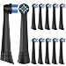 12Pack iO Toothbrush Heads Compatible with Oral B iO 2/3/4/5/6/7/8/9/10 Series Electric Toothbrush, for Oral-B iO Ultimate Clean Electric Toothbrush (Black, M)