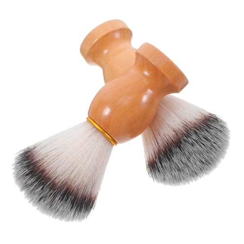 BESTYASH 2pcs Men's Soft Bristle Shaving Brush Set Goat Hair Beard Brush for Gentle Wet Shaving Facial Cleansing Ergonomic Handle Travel Size