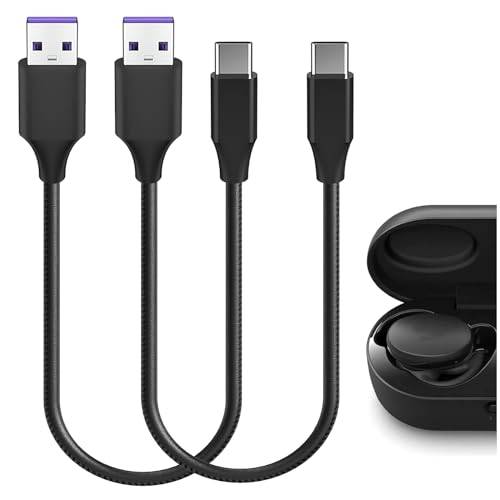 Image of GEEKRIA USB Earbuds Short Charger Cable Compatible with Bose Ultra Open, Earbuds II, Sleepbuds II, USB-C to USB-C Replacement Power Charging Cord (1ft / 30cm 2Pack)