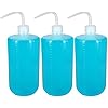 3Pcs 1000ml(33oz) Plastic Safety Lab Wash Bottle, Plastic Squeeze Bottle with Scale Labels and Narrow Mouth, Watering Bottles for Chemistry, Industry, Lab & Gardening(LDPE)