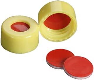 Microliter 09-0040Y-B Cap with PTFE/Silicone/PTFE Septa, 9mm, Yellow, Bulk (Pack of 2000)