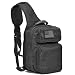 Tactical Sling Bag Pack Military Rover Shoulder Sling Backpack Molle Assault Range Bag Everyday Carry Diaper Bag Day Pack Black Small