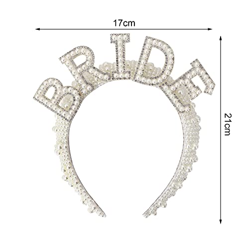 Pearl Bride Headband, Bride To Be Headband Bachelorette Party Decorations, Bridal Headband Wide Pearl Headband, Bride Headpiece Bride Hair Accessories for Women Girls Bridal Shower Bride To Be Gifts