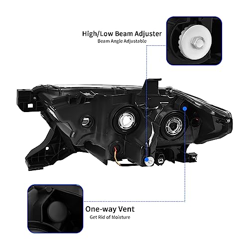 DWVO LED DRL Headlight Assembly Compatible with 2016-2022 Tacoma 16-22 Tacoma Pickup Headlamp Passenger and Driver Side Black Housing Clear Lens Amber Reflector by DWVO - Image 3