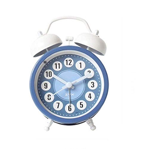Einfach zu bedienen Dekorative kleine Schreibtischuhren Mini Twin Bell Wecker Silent Nachtbatterie Metalluhr Mit Nachtlicht für Kinder