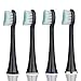 4pcs Black Sensitive Replacement Toothbrush Heads with Clear Cap Cover for Mornwell D01B Electric Toothbrush