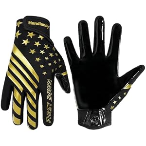 HANDLANDY Youth Football Gloves for Boys Girls, Sticky Wide Receiver Gloves for Kids, Junior Flag Football Gloves