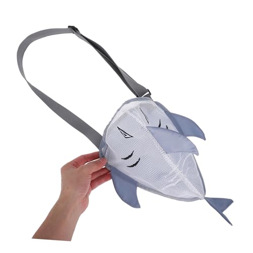 Toyvian Cute Mesh Beach Bag for Boy Girl Fun Collecting Shell Tote Lightweight Grey Design for and Adventures4