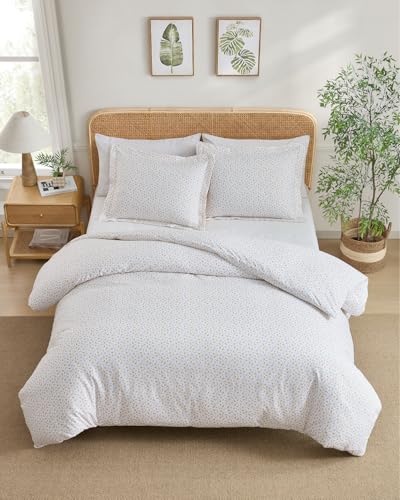 Image of Duvet Cover Twin /TXL - Floral Duvet Cover Set - 2 Piece - Little Blooms | Soft Floral Duvet Cover 68 x 90 with 1 Pillow Sham, Comfy Floral Bedding Set, Hotel Luxury with Zipper Closures & Ties, Comfy