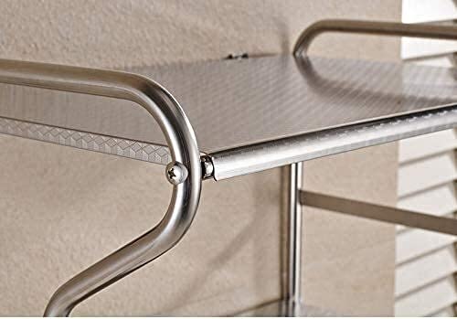 Support mural micro-ondes double niveau en acier inox avec crochets de suspension - 7