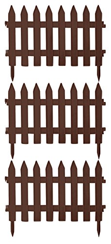 Gartenzaun Classic Dunkelbraun 9,6m x 0,35m Beetbegrenzung Beeteinfassung...