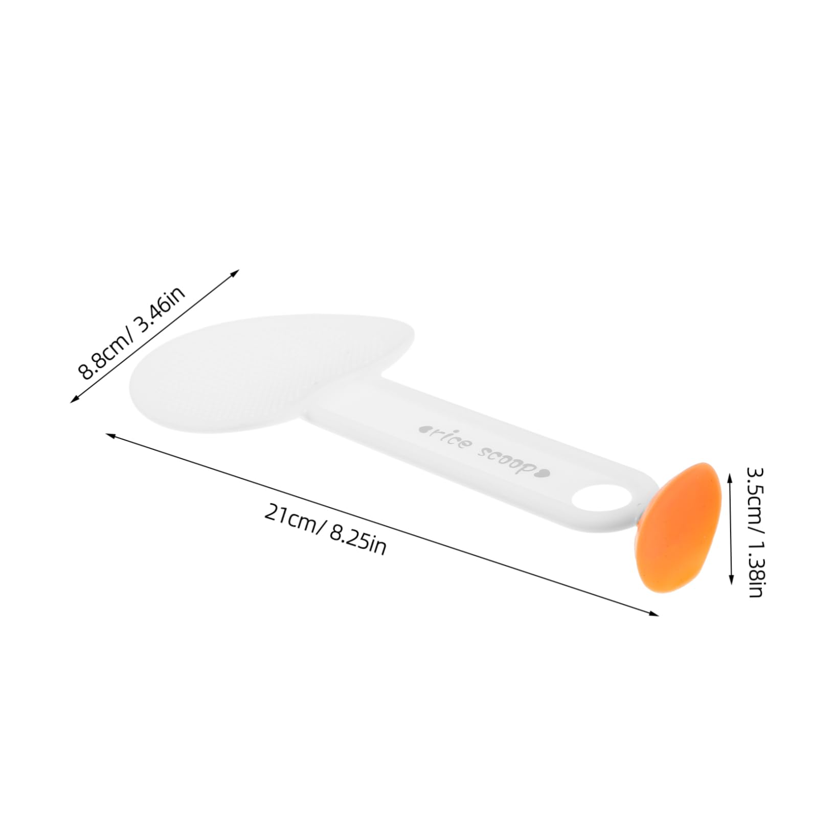 Unomor 3pcs Heart Shaped Rice Paddle Spoon Non Stick Suction Cup Rice Scooper for Serving Easy to Clean Compact Kitchen Utensil for Home Restaurant Use