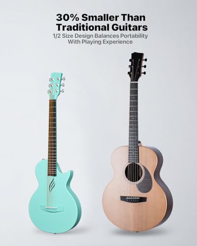Image of Enya NOVA GO 35-Inch Carbon Fiber Travel Acoustic Guitar, Blue | Lightweight 3.7 lbs Design, Moisture-Resistant Body, Easy to Carry for Adults and Beginners, Gig Bag and Accessories Included