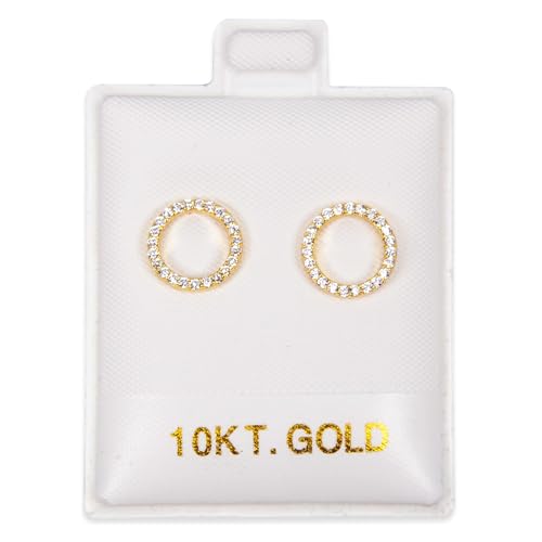 100 Qty White Vinyl Puff Pad Earring Cards (10KT Gold, 1 1/2