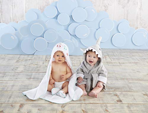 Baby Aspen BA14085GR Gray Baby Shark Hooded Towel Robe,Let The Fin Begin Baby Shower Gifts 0-9 Months thumb #1