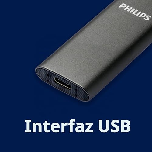 SSD portátil Philips de 2 TB externo USB-C Slim SATA para portátil y PC 7