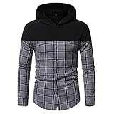 männer sakko sportlich ✿ Hochwertiger Stoff : Baumwolle,Polyester , hooded hemdjacke aus leichtes und atmungsaktives baumwollmischgewebe bietet ein weiches und angenehmes tragegefühl.