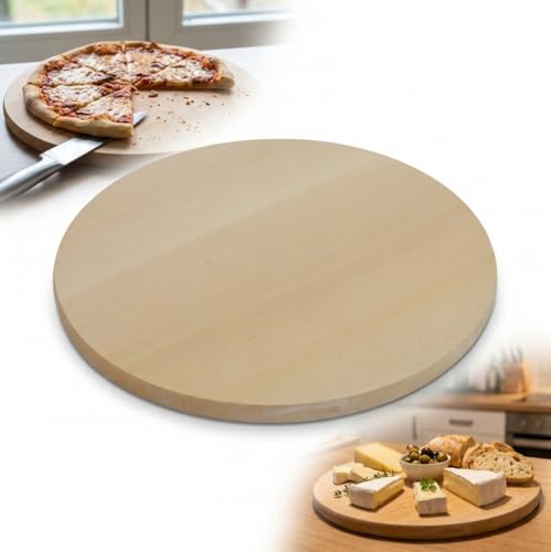 Tagliere in legno rotondo Fi da 35 cm per tagliare snack PIZZY formaggio faggio