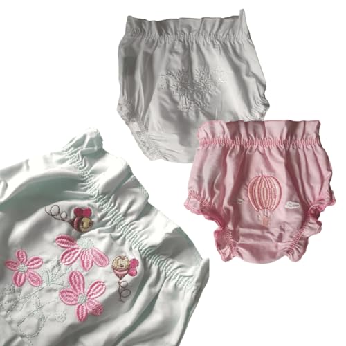 Kit Com 03 Calcinhas Tapa Fralda Infantil Bebe Bunda Rica cor:Sortido;tamanho:P (0 a 3 meses))