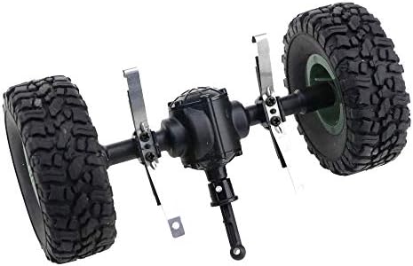 Dacawin [RC Car Accessories] Sturdy Front/Centra/Rear Axle Assembly Spare Part for JJRC Q60 1:16 RC Military (Rear, Black)