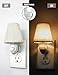 LOIWON Vintage Plug in Night Light with Switch, 2-Pack 0.5W LED Night Lights Plug into Wall Socket, Soft Warm Baby Nursery Nightlight with Linen Fabric Lamp Shade for Adult Kids Room Bathroom Hallway