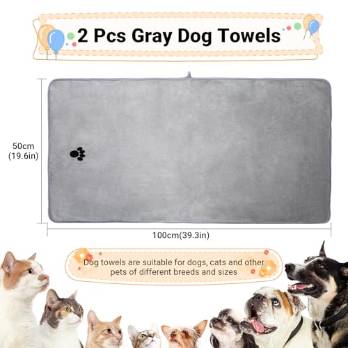 Miniatura 2 de Toallas Para Perros De 100 X 50 Cm Paquete De 2, Toallas De Baño Grandes Para Perros, Toallas De Microfibra Para Mascotas, Toallas De Secado Rápido Para Mascotas, Accesorios De Baño Para Perros