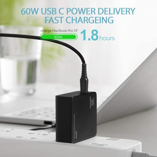 Image of MX Premium 60W PD 3.0 Fast Charger, Single Port USB-C, Foldable AC Plug, Smart Device Recognition, Compact Travel Charger